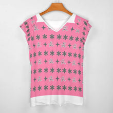 Load image into Gallery viewer, Traci K Patterned V-neck T-shirt Women's Ruffle Sleeve V-Neck T-Shirt