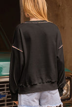 Load image into Gallery viewer, Valentineās Day Rhinestone Heart Round Neck Long Sleeve Sweatshirt