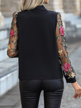 Load image into Gallery viewer, Printed Tie Neck Long Sleeve Blouse
