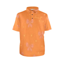 Load image into Gallery viewer, Traci K Orange Put a Bow On It Designer Men Polo Shirt Men's All Over Print Polo Shirt (Model T55)