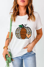 Load image into Gallery viewer, Pumpkin Graphic Round Neck Short Sleeve T-Shirt