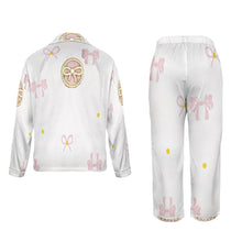 Load image into Gallery viewer, Traci K Designer Put a Bow On It PJ Satin Set Women's Long Sleeve Satin Pajama Set