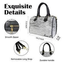 Load image into Gallery viewer, Traci K Designer Cracked Grunge Boston Bag Boston Leather Handbag-Small & Black (Model 1749)