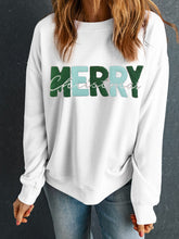 Load image into Gallery viewer, MERRY CHRISTMAS Contrast Long Sleeve Sweatshirt