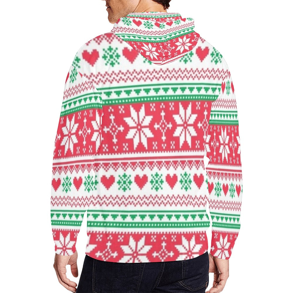 Traci K Designer Heart Flake Zip Hoodie All Over Print Full Zip Hoodie for Men (Model H14)