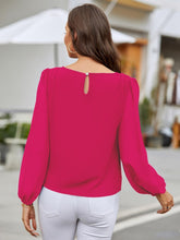 Load image into Gallery viewer, Round Neck Long Sleeve Blouse