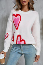 Load image into Gallery viewer, Angel Wings Heart Round Neck Long Sleeve Sweater
