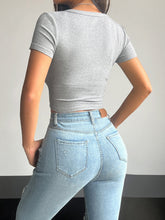 Load image into Gallery viewer, Square Neck Short Sleeve T-Shirt