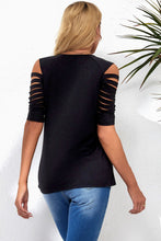 Load image into Gallery viewer, Round Neck Cutout Raglan Sleeve Tee