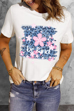 Load image into Gallery viewer, Leopard Floral Graphic Round Neck Tee