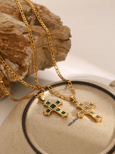 Load image into Gallery viewer, Stainless Steel Zircon Cross Pendant Necklace