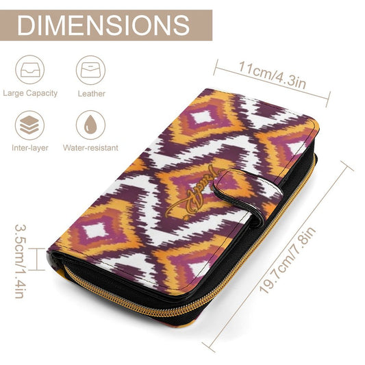 Traci K Designer Western Motif Leather Wallet Leather Wallet ( Orange)