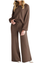 Load image into Gallery viewer, Round Neck Long Sleeve Top and Pants Set