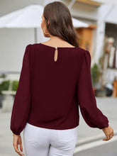 Load image into Gallery viewer, Round Neck Long Sleeve Blouse