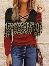 Load image into Gallery viewer, Crisscross Color Block Long Sleeve T-Shirt
