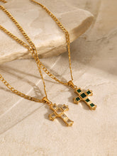 Load image into Gallery viewer, Stainless Steel Zircon Cross Pendant Necklace