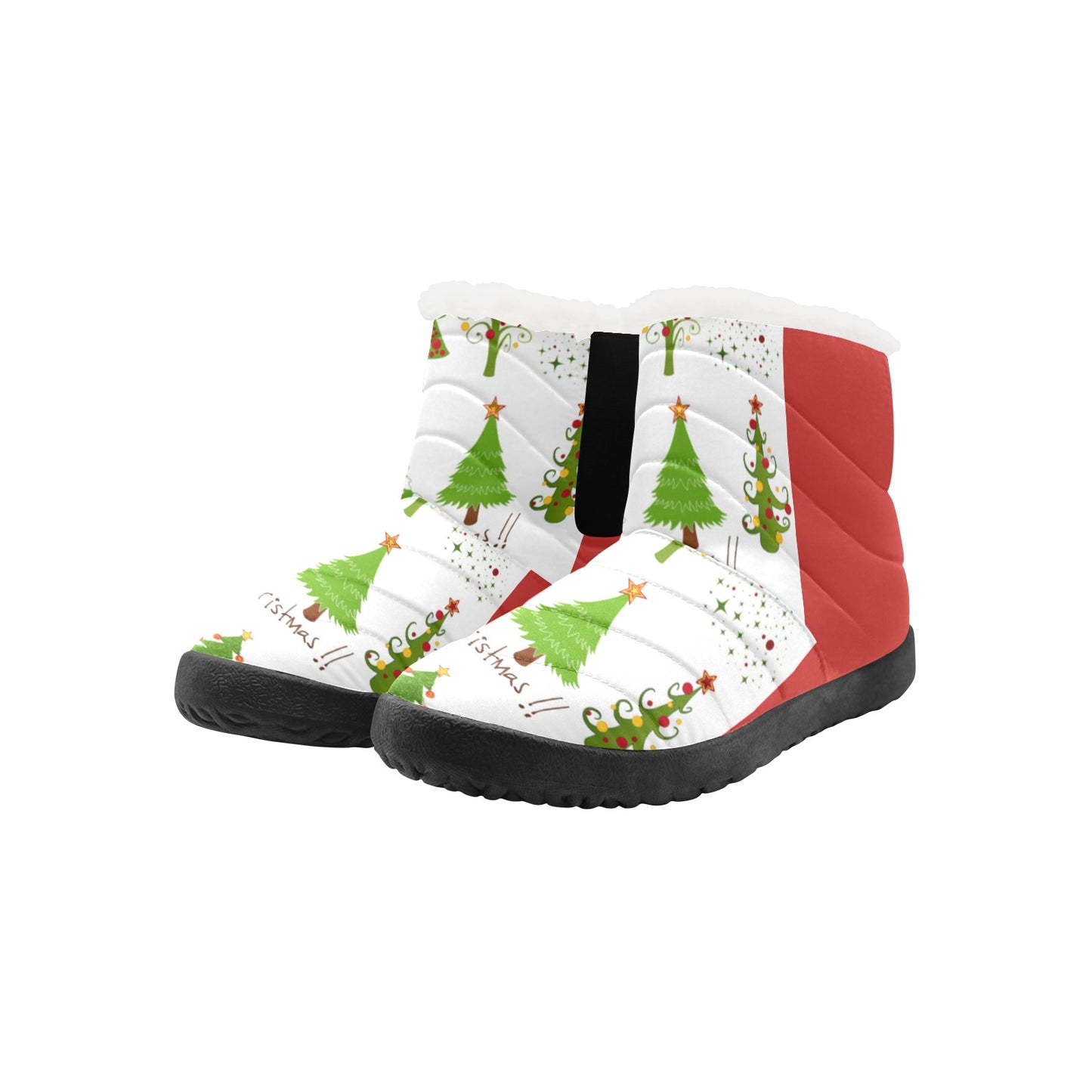 Christmas Tree Boots Women's Cotton-Padded Shoes (Model 19291)
