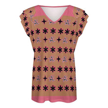 Load image into Gallery viewer, Traci K Designer V-neck T-Shirt Women's Ruffle Sleeve V-Neck T-Shirt