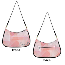 Load image into Gallery viewer, Traci K Designer Pink Shimmer Shoulder Bag Black Strap Women's Shoulder Bag-Black Strap (Model 1748)