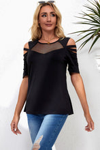 Load image into Gallery viewer, Round Neck Cutout Raglan Sleeve Tee