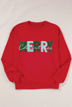 Load image into Gallery viewer, MERRY CHRISTMAS Contrast Long Sleeve Sweatshirt