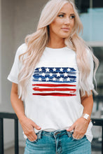 Load image into Gallery viewer, US Flag Graphic Round Neck Tee