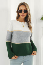 Load image into Gallery viewer, Color Block Horizontal Ribbing Sweater