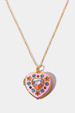 Load image into Gallery viewer, Rhinestone Decor Heart Box Pendant Necklace