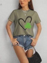 Load image into Gallery viewer, Heart Lucky Clover Short Sleeve T-Shirt