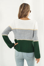 Load image into Gallery viewer, Color Block Horizontal Ribbing Sweater