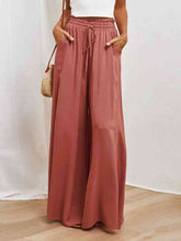 Load image into Gallery viewer, Drawstring Waist Wide Leg Pants