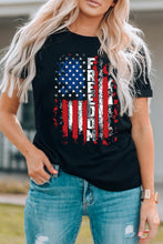 Load image into Gallery viewer, FREEDOM US Flag Graphic Round Neck Tee