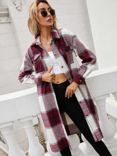 Load image into Gallery viewer, Plaid Longline Shirt Jacket