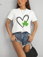 Load image into Gallery viewer, Heart Lucky Clover Short Sleeve T-Shirt