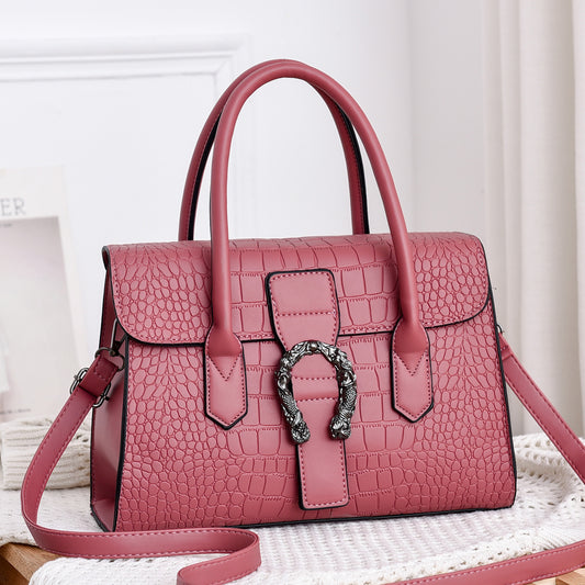 Traci K Collection handbag crocodile shoulder ( Pick Your Color) horseshoe buckle diagonal crossbag cross-border HANDBAGS one generation by Traci K Collection