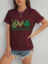 Load image into Gallery viewer, PEACE LOVE IRISH Round Neck Short Sleeve T-Shirt