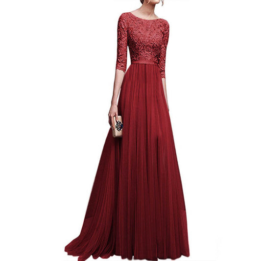 Chiffon Lace Long Dress Large Evening/Wedding /Bridesmaid /Prom etc...Dress