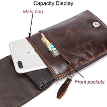 Load image into Gallery viewer, MVA men's casual shoulder Messenger small bag leather retro head layer leather men wear belt pocket phone bag