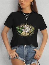 Load image into Gallery viewer, Lucky Clover Round Neck Short Sleeve T-Shirt