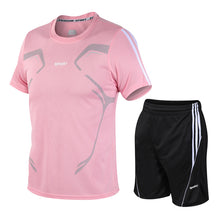 Load image into Gallery viewer, Set Men's Sports Set Fitness Short Sleeve T-Shirt Shorts Light Strong Dry breathable casual short T sportswear