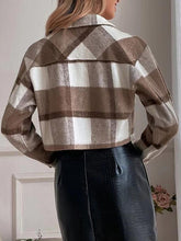 Load image into Gallery viewer, Plaid Collared Neck Button Down Jacket