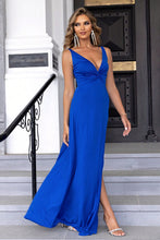 Load image into Gallery viewer, Twisted Slit Plunge Maxi Dress
