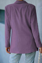 Load image into Gallery viewer, Double Take Double-Breasted Padded Shoulder Blazer with Pockets