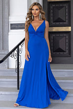 Load image into Gallery viewer, Twisted Slit Plunge Maxi Dress
