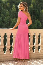 Load image into Gallery viewer, One-Shoulder Ruched Maxi Dress