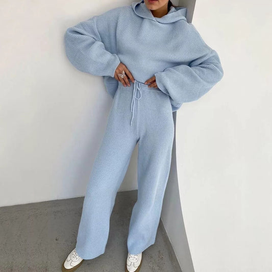 Autumn and Winter Women Clothing New Fashion Sports Sweater Suit Two-Piece Set