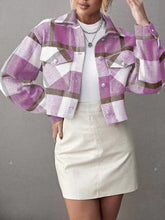Load image into Gallery viewer, Plaid Collared Neck Button Down Jacket