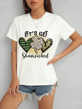 Load image into Gallery viewer, Lucky Clover Round Neck Short Sleeve T-Shirt
