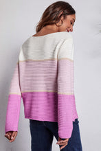 Load image into Gallery viewer, Color Block Horizontal Ribbing Sweater