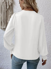 Load image into Gallery viewer, Surplice Smocked Lantern Sleeve Blouse